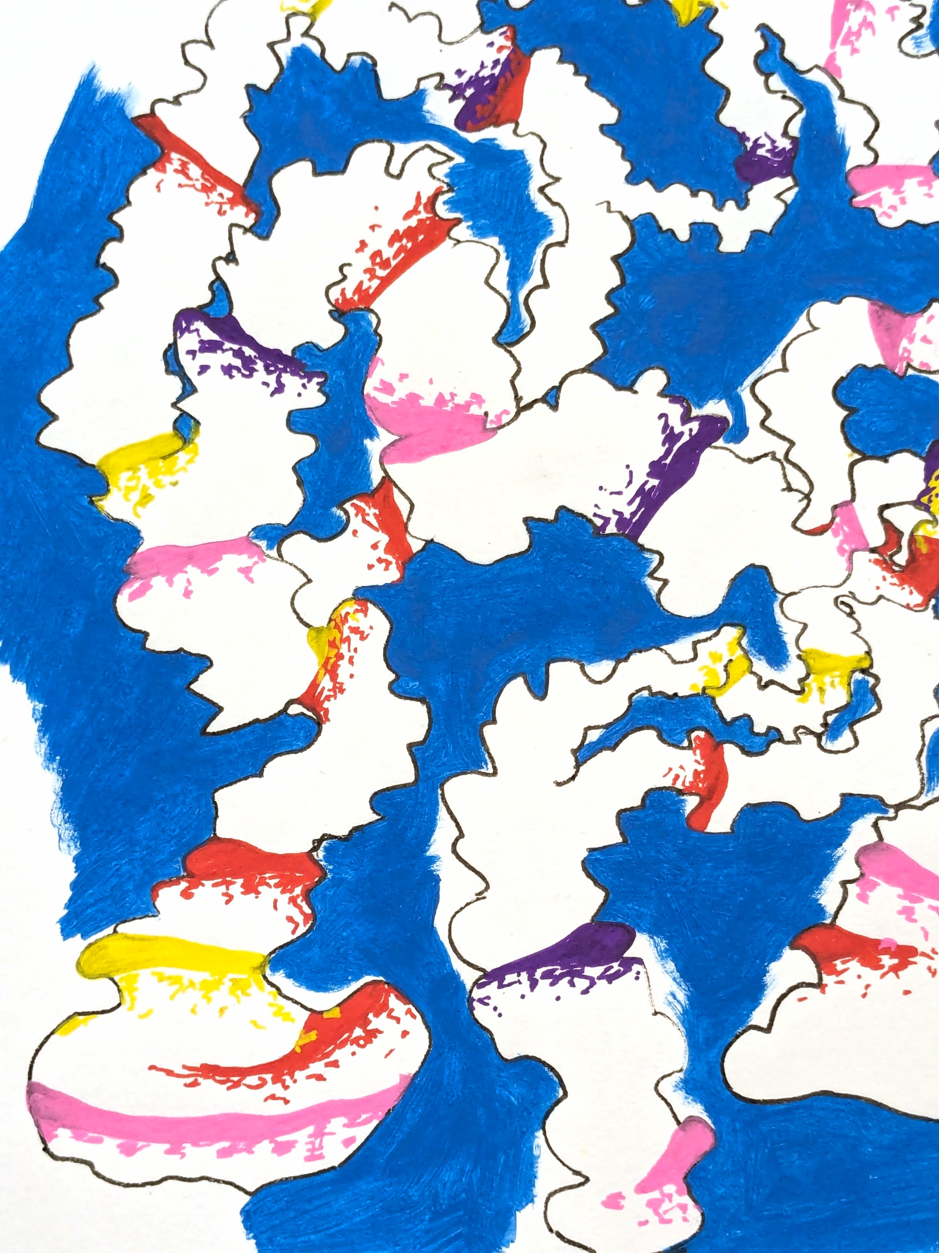 Ink, acrylic, and gouache on paper